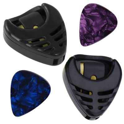 Omikron Guitar Pickholder "Black" Stick-On non-marring adhesive Two Pieces + Picks image 4