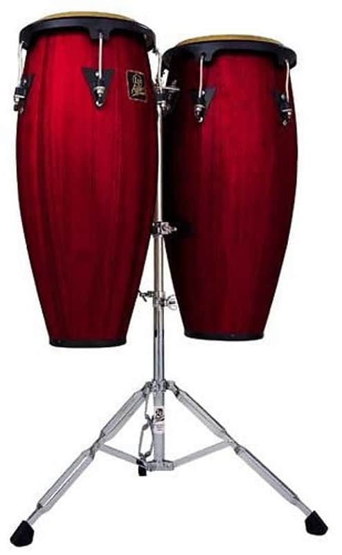 LP Latin Percussion Aspire 10" & 11" Dark Wood Congas +Stand image 1