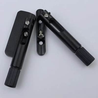 Black 6 String Headless Fanned Fret Guitar Brass Fixed Bridge Set image 2