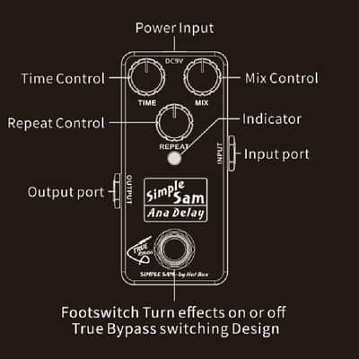Simple Sam Ana Delay 500ms Pure Analog Guitar FX Pedal Bypass Astounding Tone image 6