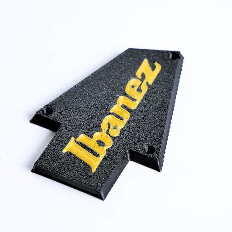 Custom Ibanez Truss Rod Cover for RG & JEM – Classic Logo (Gold & Black) image 1
