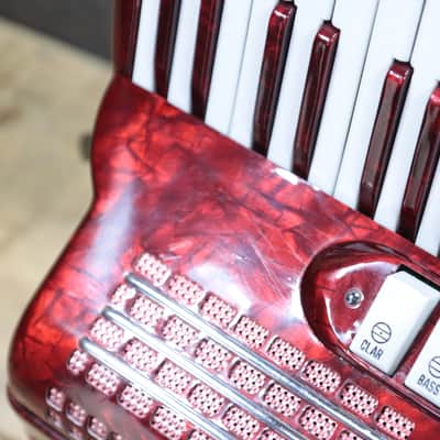 PAM Accordion 120-Bass 41-Key 5-Treble Switch Red Piano Accordion w/Case image 15