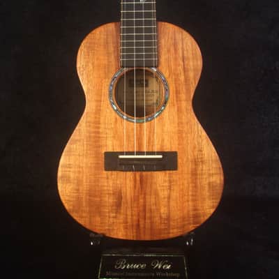 Handcrafted Concert Ukulele, Solid Hawaiian Koa, Horse Inlay, Soft-bag, Bruce Wei UG15-2937 image 6