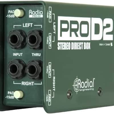 Radial DI Box PROD2 Passive Stereo DI Box Bundle with 10ft Pig Hog XLR Microphone Cord & Polishing Cloth - Hum Eliminator DI Boxes for Instruments, Passive Box Made for Keyboards, Guitar, Bass DI image 3