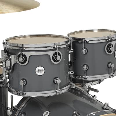 DW Design Series 4-Piece 22" Bass Drum Maple Shell Pack - Steel Gray w/Chrome Hardware image 5