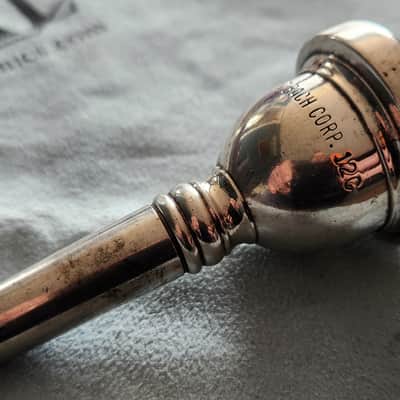 VINTAGE! Vincent Bach Corp. 12C Trombone Mouthpiece Silverplate Long Shank USA 1960s-70s image 3
