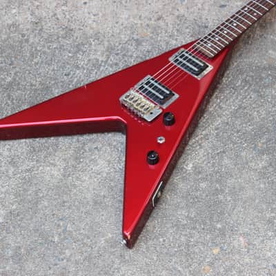 1985 Aria Pro II Japan XX-Deluxe Flying V MIJ Electric Guitar (Candy Apple Red) image 1