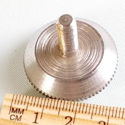 6mmx1 1.5cm Tensioner Knob Dial Vintage 60s Chrome Part Set Screw Tension Rod image 2
