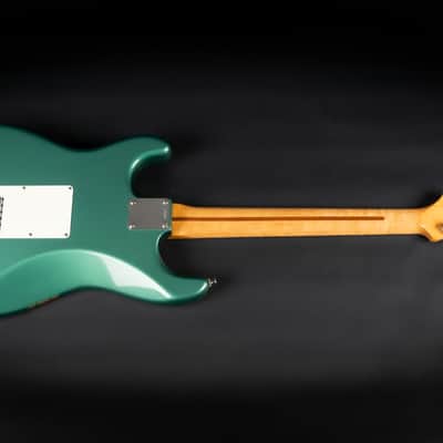 2012 Fender Custom Shop Custom Deluxe Stratocaster - Sherwood Green with Gold Racing Stripes | COA OHSC image 11