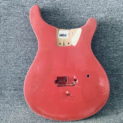 Red Basswood Double Cutaway Guitar Body, String Thru Bridge image 1