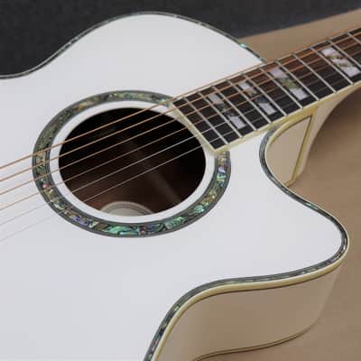 ESP LTD X-Tone AC-10E Acoustic Electric Guitar with Pickup Preamp EQ Tuner OM Body XTONE White image 11
