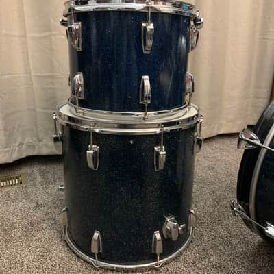 Ludwig No. 987 "Super Beat" Outfit 9x13 / 16x16 / 14x20" Drum Set with Keystone Badges - Blue Sparkle image 13