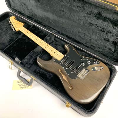 Oswald Thinline S-Style Guitar - Trans Grey Hand Made Netherlands W Hard Shell case image 8