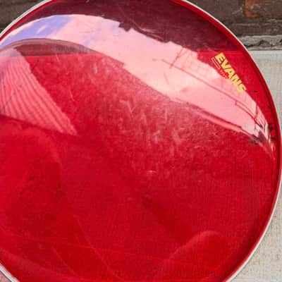 Evans Used Clear Drum Heads 16" Hydraulic Red, 12" Hydraulic Red, 12" Clear and 10" Clear Respectively image 18