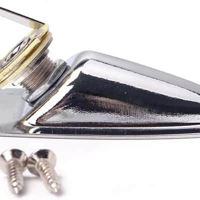 Boat style 1/4 inch Guitar Input Jack Socket Plate Output Loaded parts Guitar Strat jack for Stratocaster Strat St Mono for Electric Guitar Replacement Parts (Chrome) image 4