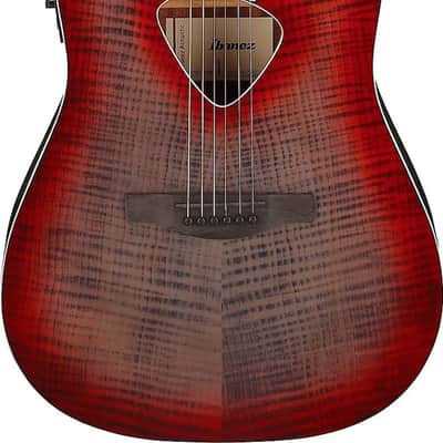 Ibanez ALT50FA Altstar Parlor Acoustic-Electric Guitar, Flamed Basswood Top, Red Doom Burst image 2