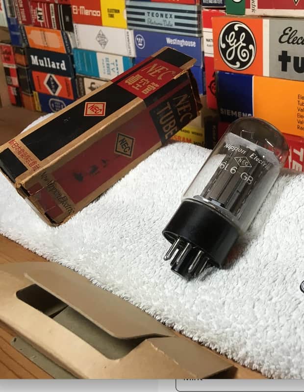 NOS Rare DualDgetter BlackWeldPlate NEC Nippon 6L6GB Power Tube ~ 5881 7581 KT66 ~ Neutral Tone Smooth Imaging Holographic Sound image 1