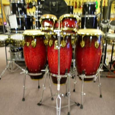 Toca LTD Edition Bongos and Toca Q/C/T Set Red image 1