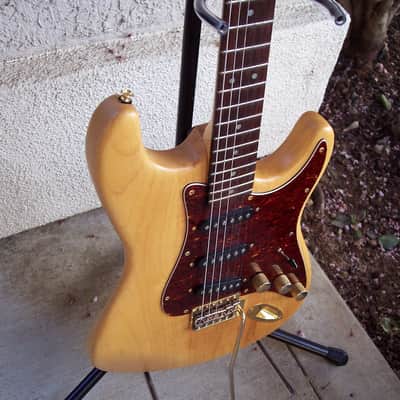 Lotus Stratocaster Style Electric Guitar Japan MIJ L-660 70s-80s Natural Tortoise Pickguard image 7