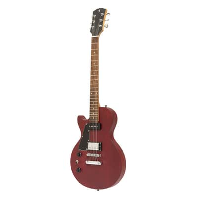 STAGG Standard Series Electric Guitar With Solid Mahogany Body Flat Top Left Hand CHERRY image 2