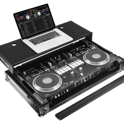 Odyssey FZGSDDJREV7WBL Glide Style Flight Case for Pioneer DDJ-REV7 Controller with Wheels and Laptop Platform - Black image 2