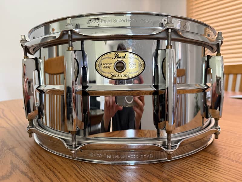 Pearl Sensitone 6.5x14 Steel Shell Snare Drum image 1