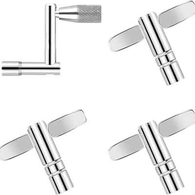 4Pcs Drum Key Set, 3-Pack Drum Tuning Key with Continuous Standard Motion Speed Key, Metal Drum Keys Tuner, Drum Set Hardware Key Tool image 1