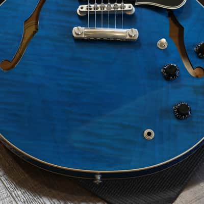 2001 Gibson Limited Edition ES-335 Dot Semi-Hollow Electric Guitar Trans Blue + OHSC image 6