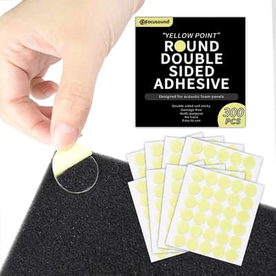 300 Pack Yellow Point Double-Sided Adhesive Dots for Acoustic Soundproofing Foam Panels image 1