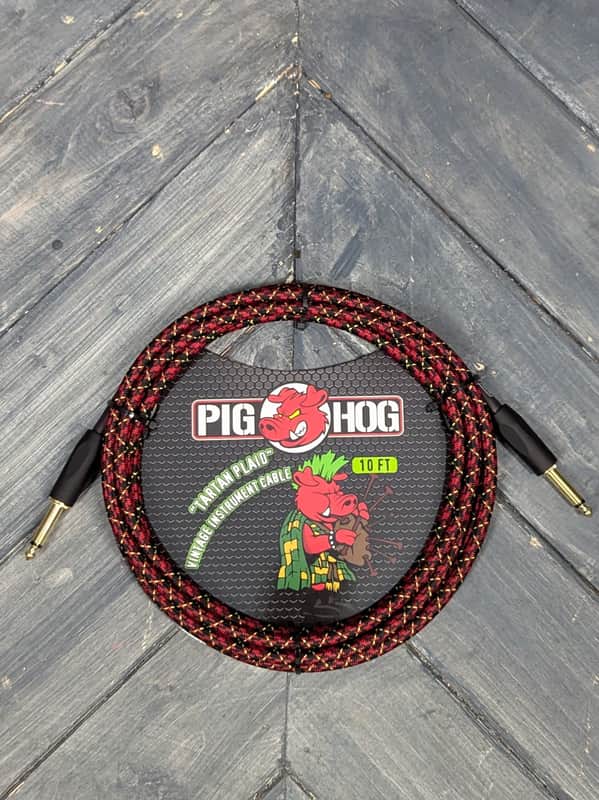 Pig Hog PCH10PL 10ft Tartan Plaid Straight to Straight Instrument Cable image 1