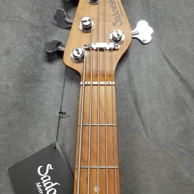 Sadowsky MetroExpress Hybrid P/J 5 String Bass Roasted Maple Candy Apple Orange image 4