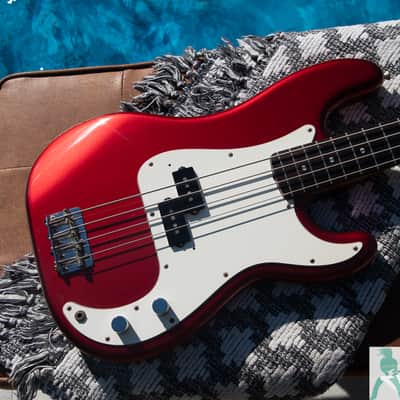1991 Fender PB-62 '62 Precision Bass Reissue - Candy Apple Red - Made in Japan (FujiGen) Pro Set Up w Perfect Frets/Action/Intonation! image 10