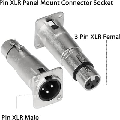 XLR Male to Female Microphone Connector - 3Pin Plug to Jack Mounting Gender Changer Coupler - Pass Thru Adapter for Microphone Mixer Audio Device (M/F) image 3