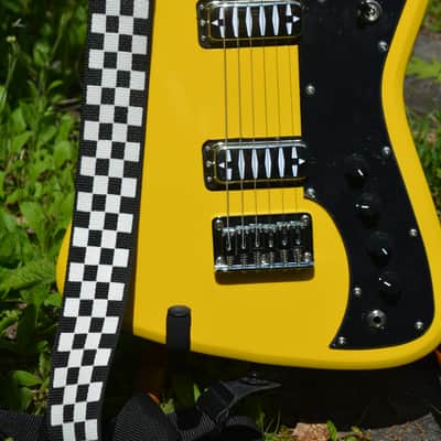 2023 Airline Bighorn Guitar in a TV Yellow finish w/New Black Dunlop Straploks & comes in a New Black Gator Hardshell Case ~ As New ! image 1