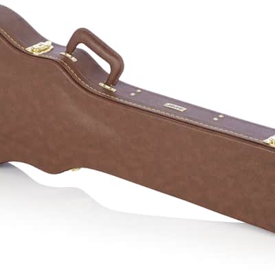 Gator Les Paul Guitar Deluxe Wood Case, Brown GW-LP-BROWN image 1