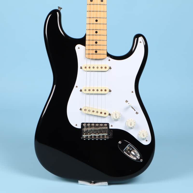 1989-1990 Fender MIJ Stratocaster Strat Japan Maple Neck Black Electric Guitar image 1