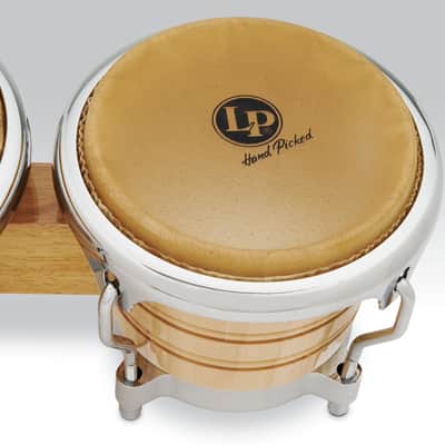 LP LP201AX-2 7-1/4" and 8-5/8" Bongos - Natural with Chrome Hardware image 3