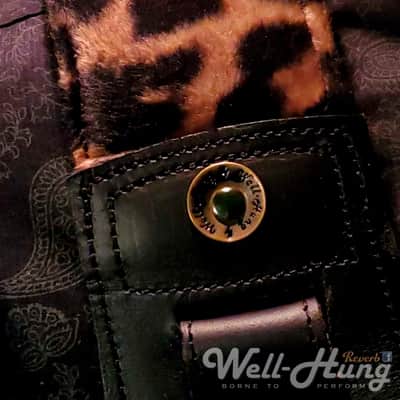 Well-Hung Wild Thing "Deaf Leopard" 3" wide padded guitar strap in plush faux fur image 6