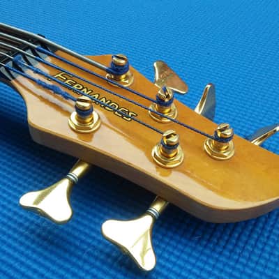 Fernandes  APB 100 unlined fretless 5 string bass 1990s EMG electronics/PUs + hard poly plastic case image 8