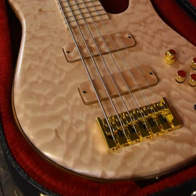 Fodera Imperial Elite 6 bass guitar 34" scale 2017 5A Quilted Maple image 4
