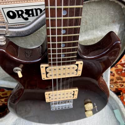 Vintage 1980s Hondo Professional Series Japan H-1010 Walnut Electric Guitar OHSC image 7