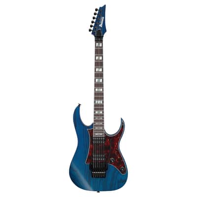 Used Ibanez RG653DX RG Prestige Electric Guitar - Transparent Deep Blue Flat image 2