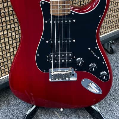 Fender American Select Mahogany Stratocaster HSS with Rosewood Fretboard - 2011 - Crimson Red Transparent image 1