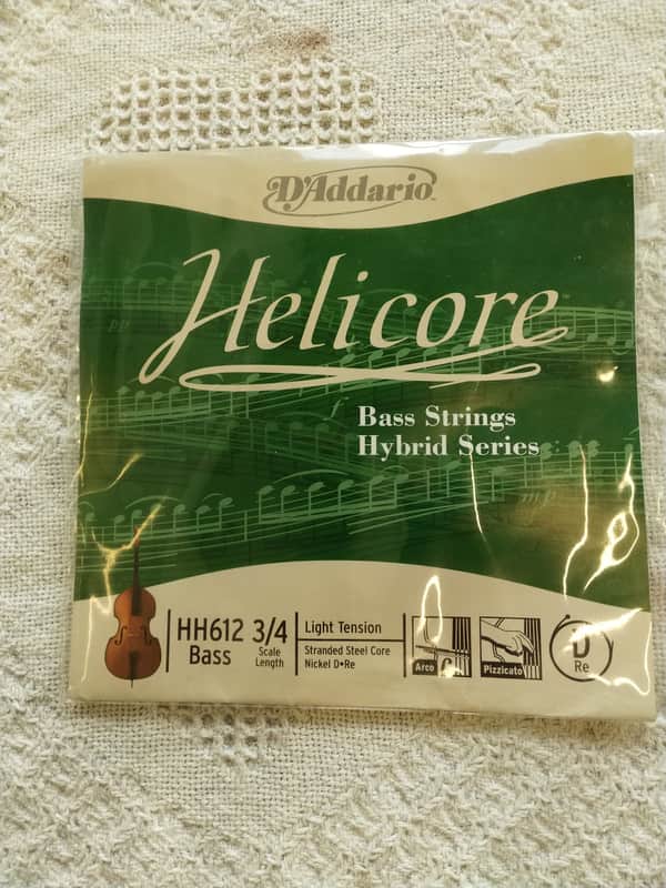 D'Addario Helicore Hybrid Bass Single D String, 3/4 Scale, Light Tension image 1