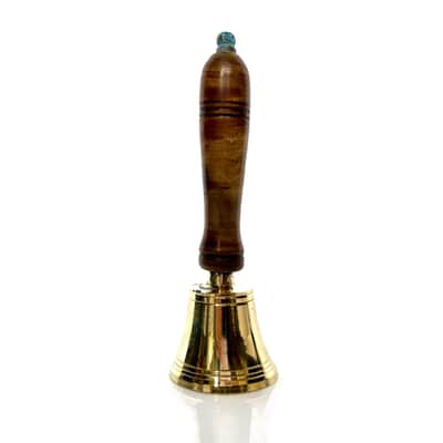 The Ventiano Small Brass Hand Bell with Wooden Handle -  Ideal for School, Hotel and Christmas image 2