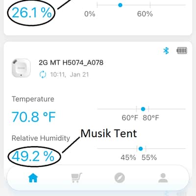 Hanging Guitar Musik Tent™ Humidifier & Humidor with Analog Hygrometer image 2