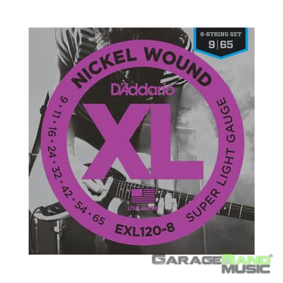 D'Addario EXL120-8 Nickel Wound, 8-String, Super Light, 9-65 image 1