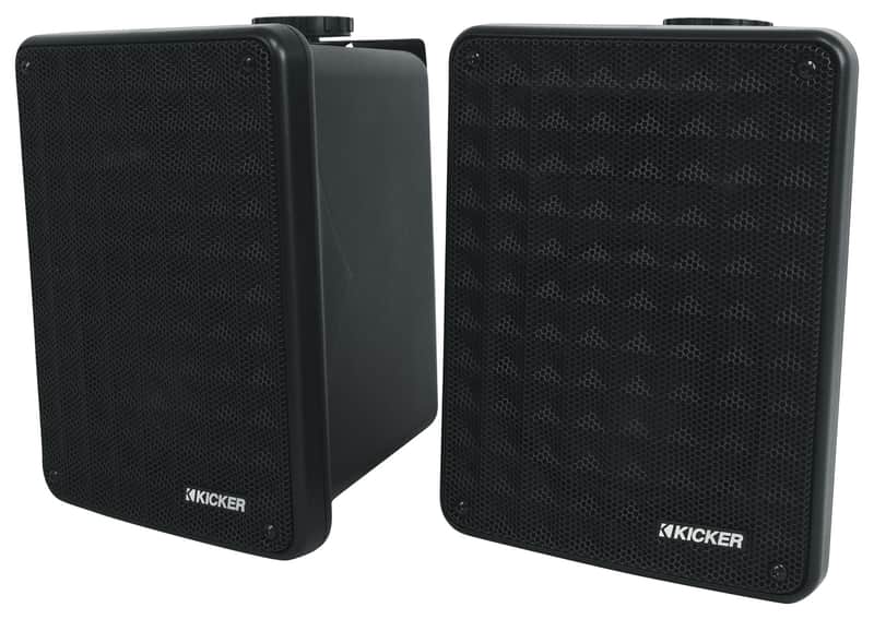 Pair Kicker 46KB6B KB6 6.5" 150w Indoor/Outdoor Black Home Theater Speakers KB6B image 1