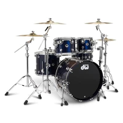 DW DWe 5pc Complete Electronic/Acoustic Drum Set w/Roland V51 Midnight Blue Metallic image 4