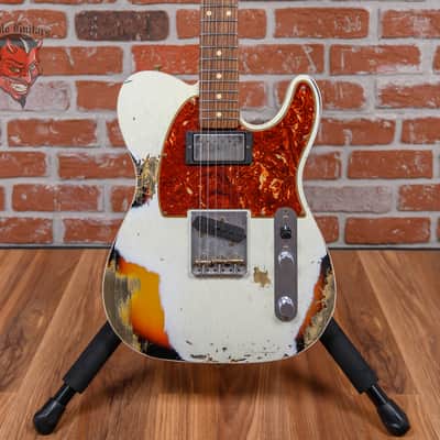 Fender Custom Shop 2020 Winter NAMM Ltd 60 Telecaster Custom Aged Olympic White Over 3-Color Sunburst Heavy Relic 2020 w/OHSC image 1
